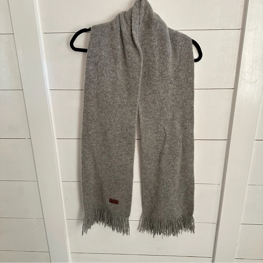 BONZ NEW ZEALAND Unisex grey fringe gorpcore wool quality scarf